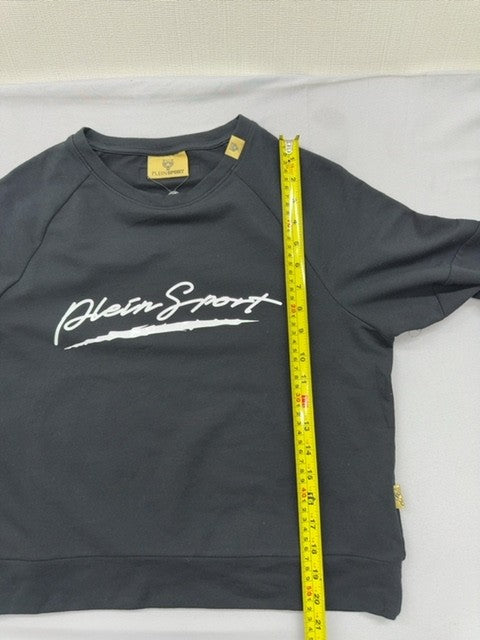 Plein Sport Black Crewneck Sweatshirt Men's S Long Sleeve Cotton Fleece