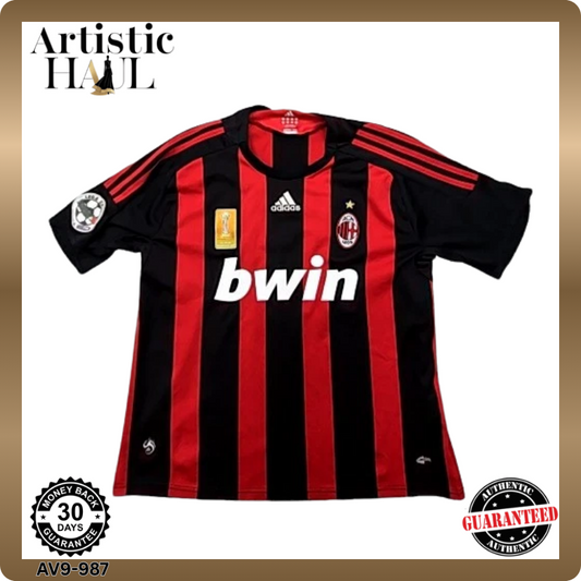 Adidas Men's Red Shirt – Size M, Striped, Short Sleeve