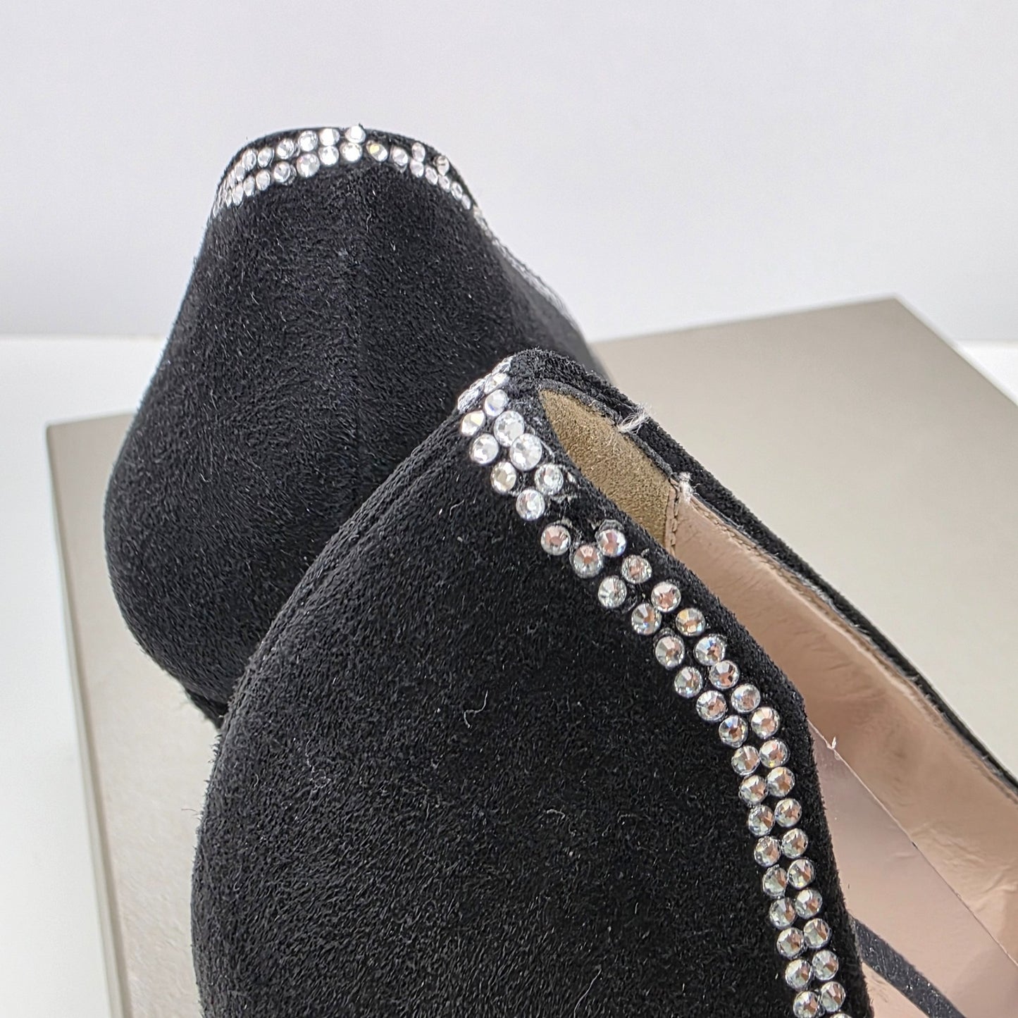 Giorgio Armani Asymmetric Strass Pumps in Suede & PVC Size 39 (Display Piece)