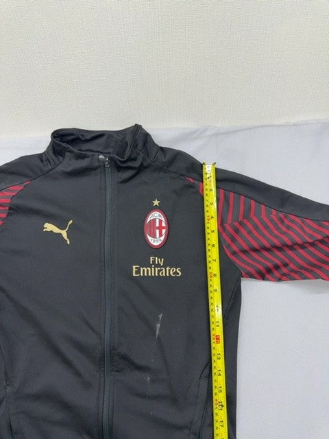 Puma AC Milan Black Red Striped Track Jacket Men's S Full Zip NWT