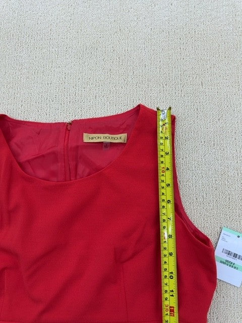 Nippon Boutique Red Midi Sleeveless Crew Dress Women