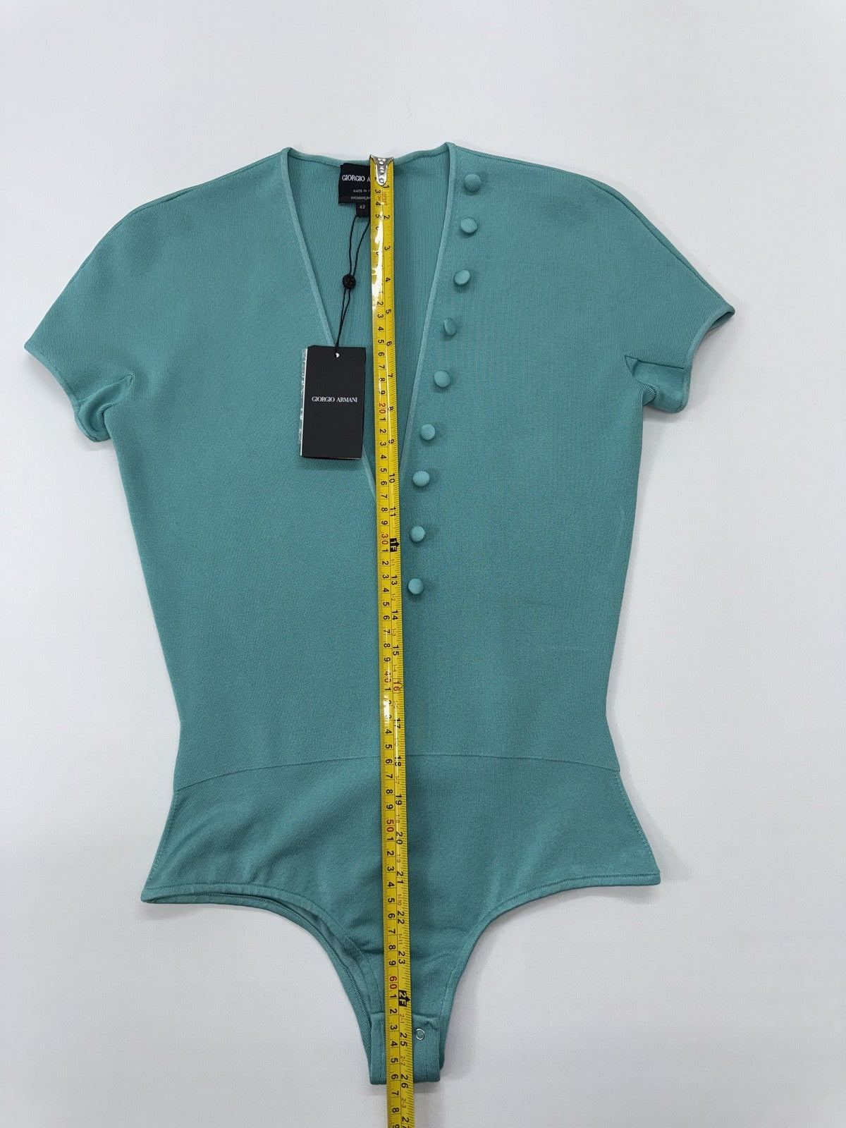Giorgio Armani Women’s Teal Ribbed Bodysuit EU 42