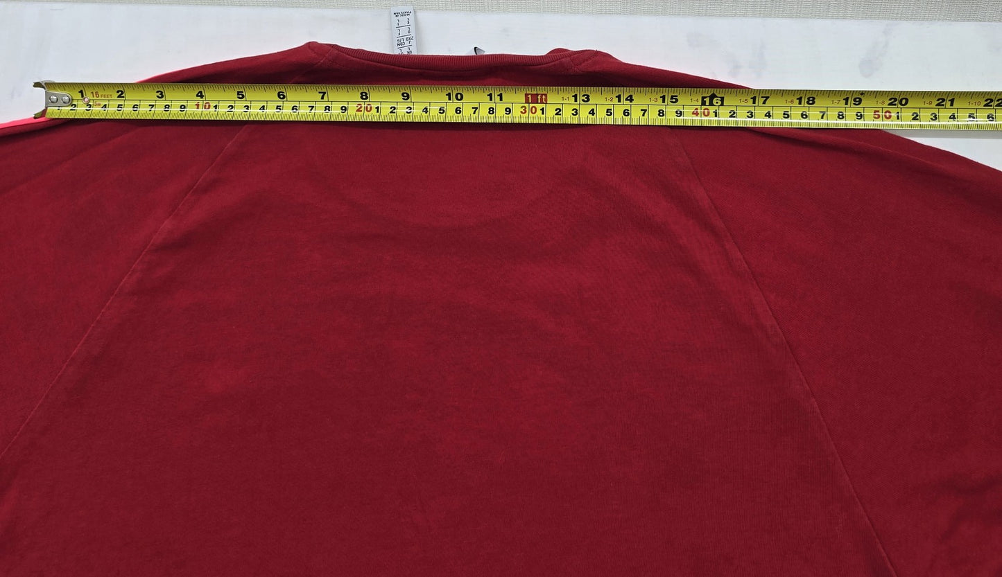 Adidas Originals Men's Burgundy Striped T-Shirt L Three Stripes Trefoil