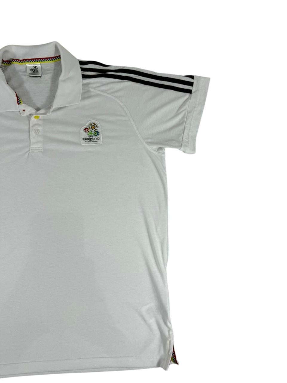 Adidas Men's Euro 2012 Polo Shirt White Short Sleeve Official Licensed Size Large