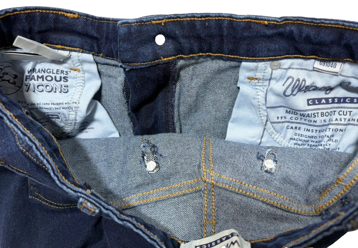 Wranglar Classic Women's Mid Waist Bootcut Blue Jeans Size 14R