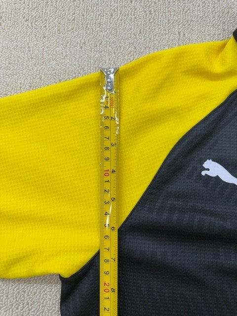 Puma Men's Black Yellow Track Jacket XS Long Sleeve Stand Up Neck