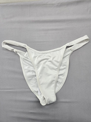 Bershka Women's White Thong Bikini Bottoms L Adjustable Straps