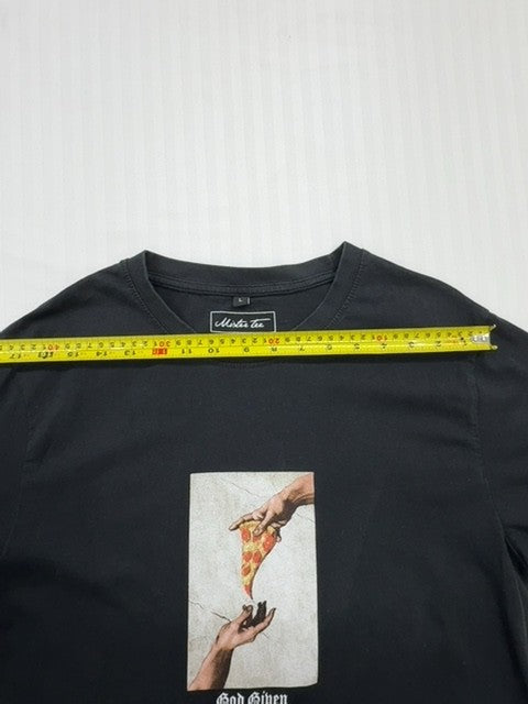 Mister Tee Men's Black Pizza EMB T-Shirt Size L