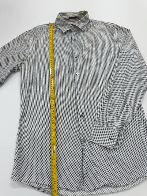 Paul Smith Men Cream Geometric Button-Up Shirt Size Regular Excellent