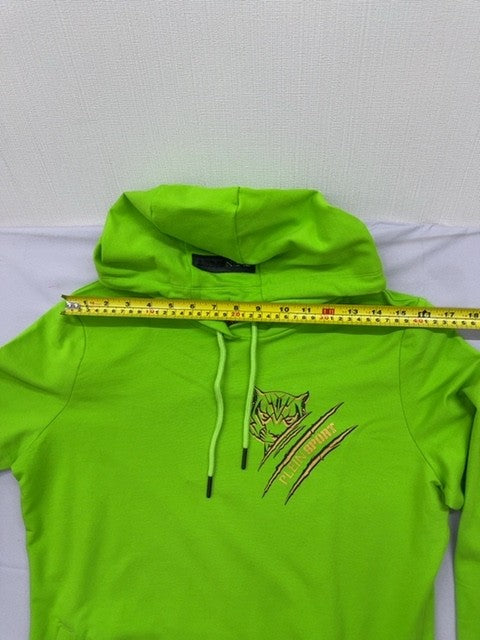 Plein Sport Green Fluo Tiger Pullover Hoodie L Cotton Long Sleeve