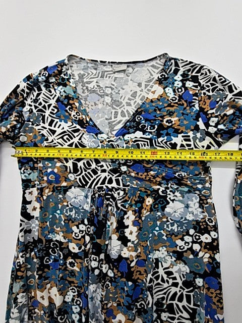 Mystic Mari Women's Floral V-Neck Long Sleeve Top Size L