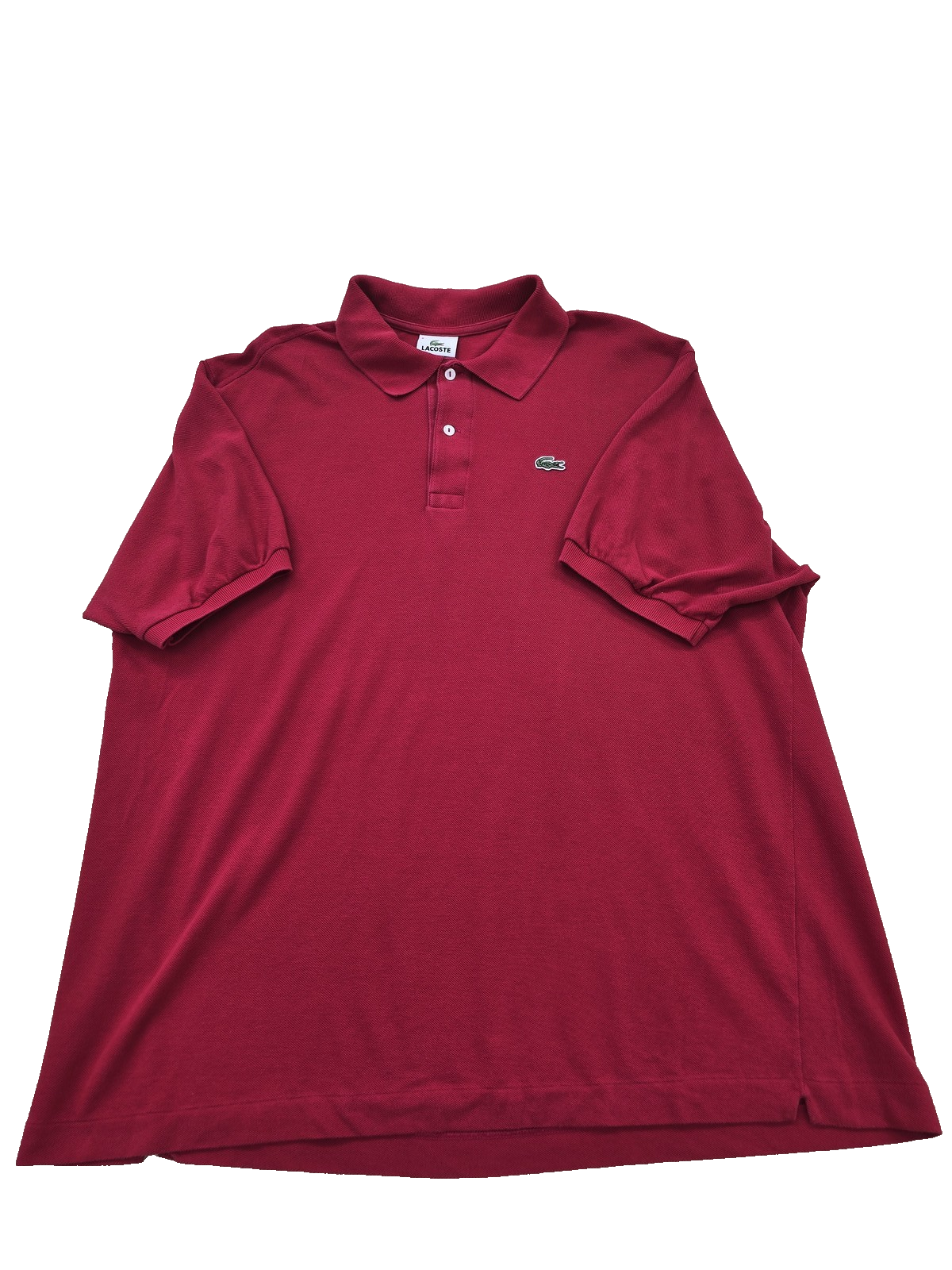 Lacoste Red Men's Short Sleeve Polo Shirt Size 8 Croc Logo Pique