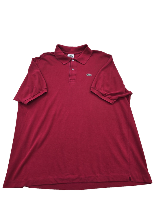 Lacoste Men's Red Polo Shirt – Size 8, Logo, Short Sleeve