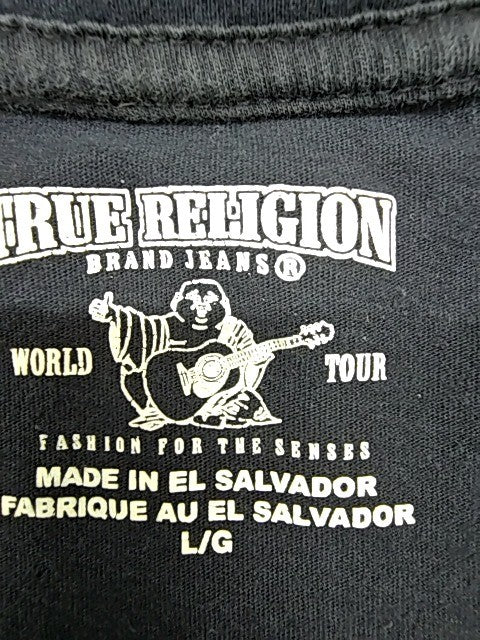True Religion Men's Black Graphic Print Cotton T-Shirt Size L