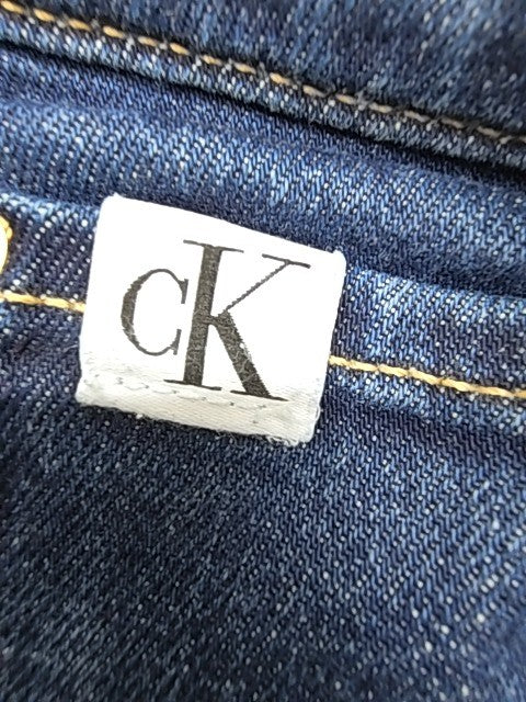 Calvin Klein Jeans Men Dark Blue Straight W28 L30 Button Fly Denim 5 Pocket Used