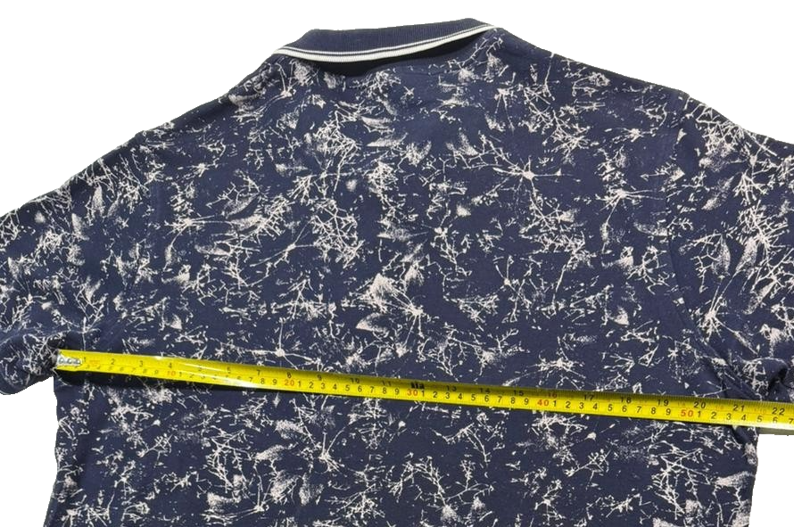 Men's Hugo Boss Navy Blue And White Splatter Print Polo Shirt XL
