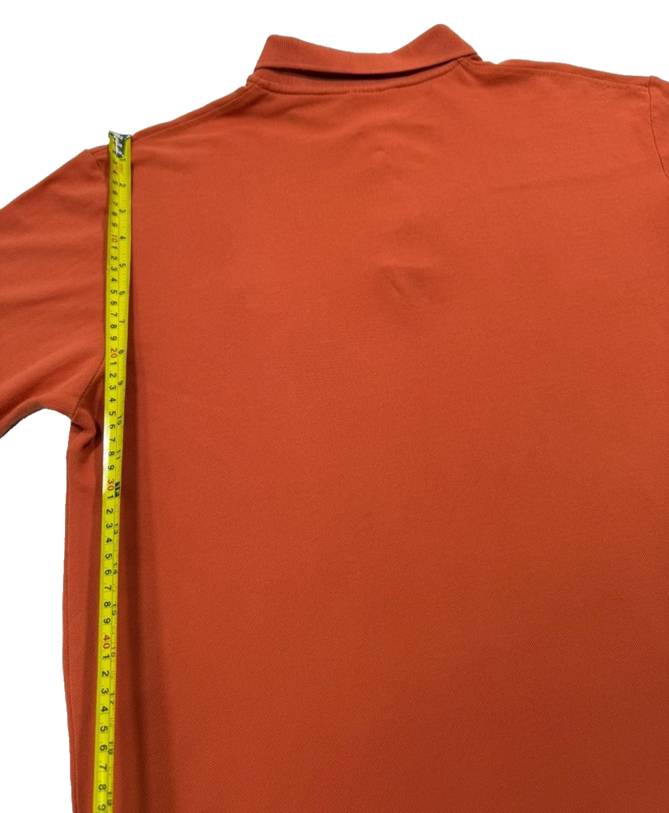 Men's Orange Lacoste Sport Polo Shirt With Button Collar - Size 3Xl