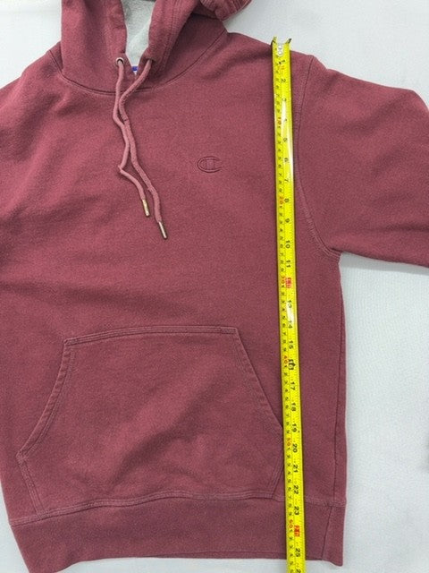 Champion Eco Men's Burgundy S Pullover Fleece Hoodie Embroidered Logo