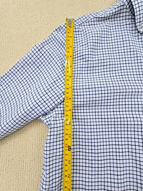 Chaps Blue Gingham Long Sleeve Button Down Cotton Men's M Shirt