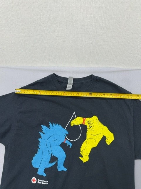 Gildan Men's L Black Godzilla Kong T-Shirt New Empire Blood Donor