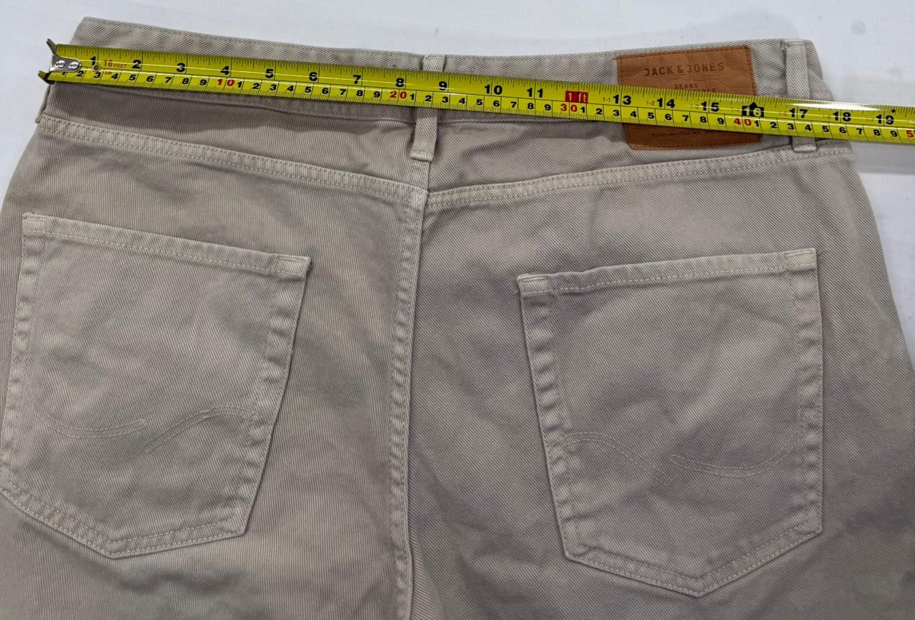 Jack & Jones Men's XL Gray Denim Regular Fit Shorts Ripped 5-Pocket