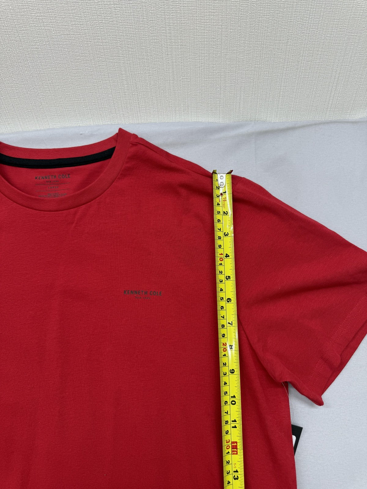 Kenneth Cole Men's Red Large Short Sleeve Crew Neck T-Shirt Cotton