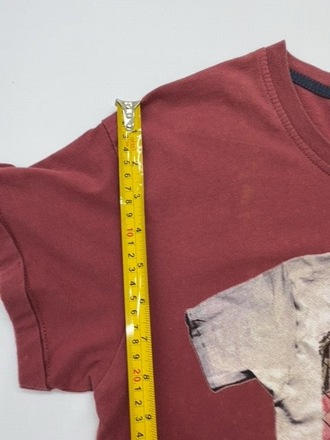Graphic Tees Boys Maroon Graphic T-Shirt Size L Crew Neck Cotton Jersey
