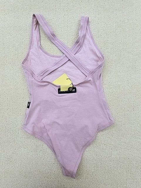 Plein Sport Women's Lavender Bodysuit S Cross-Back Cotton S