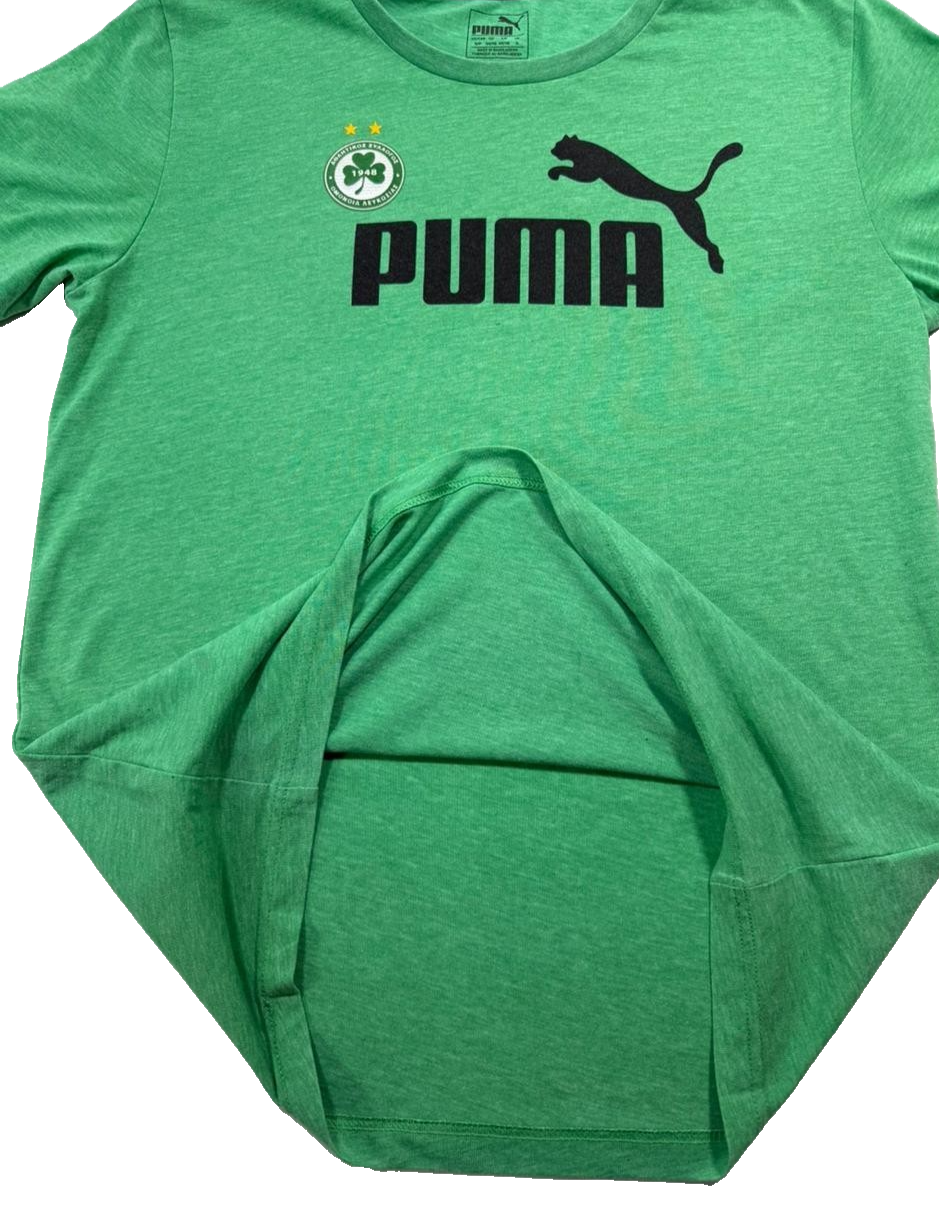 Men's Puma Print T-Shirt Green Size S