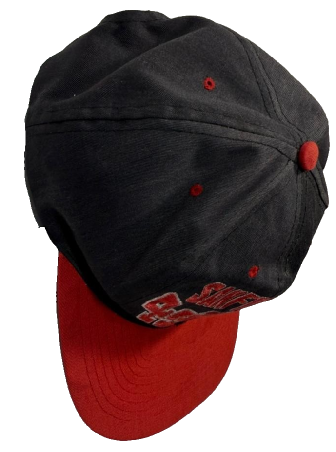 San Francisco 49Ers Men's Black Red Snapback Hat Embroidered Logo Nfl Adjustable