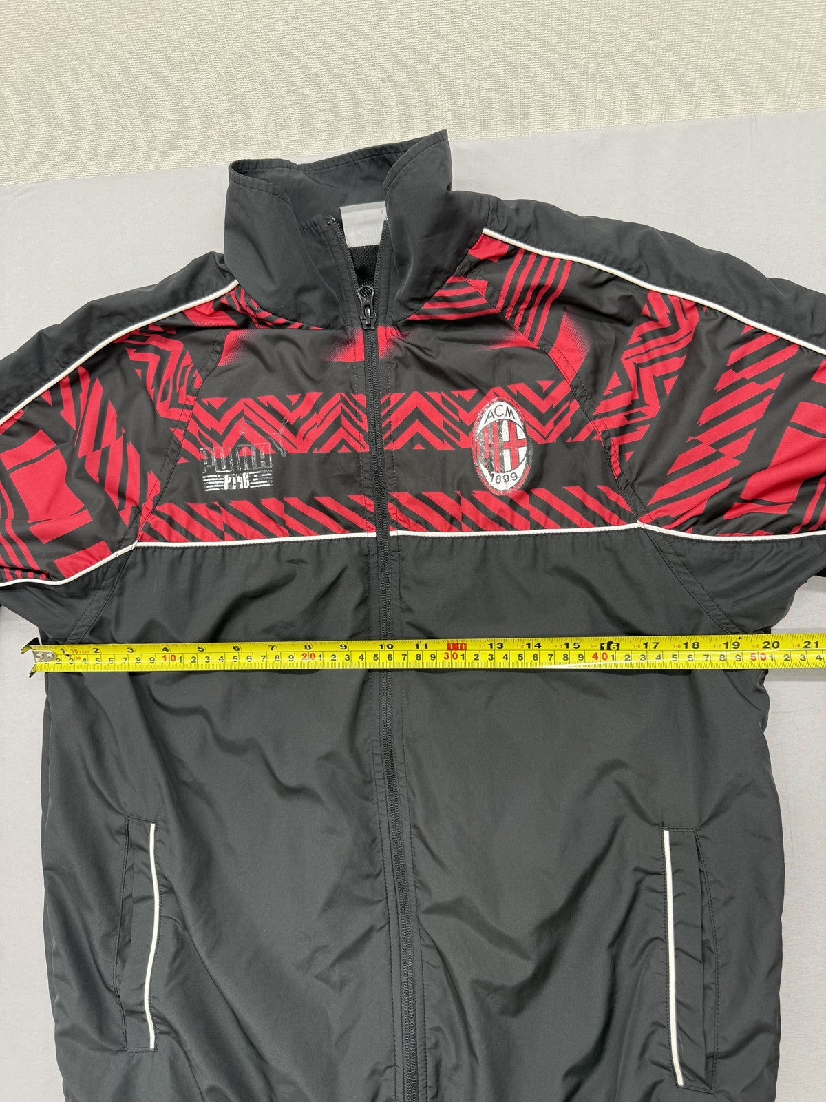 Puma AC Milan Black-Red Zigzag Track Jacket S Men Full Zip