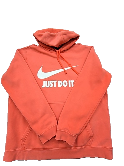 NIKE Men's Orange Just Do It Fleece Hoodie Size L