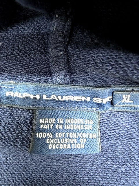 Ralph Lauren Men's Navy Fleece Pullover Hoodie XL