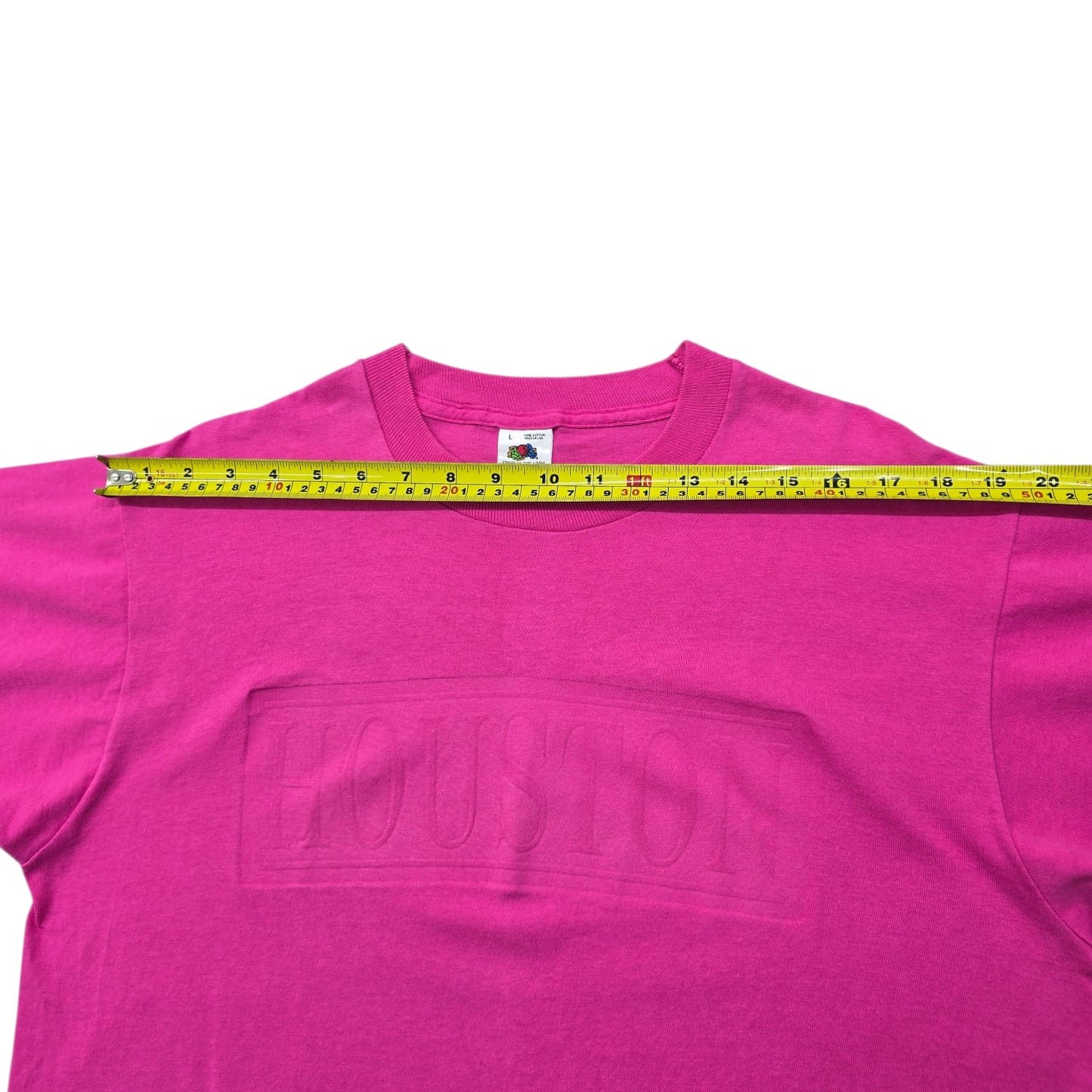 Fruit of the Loom Unisex Hot Pink Vintage T-Shirt Size L