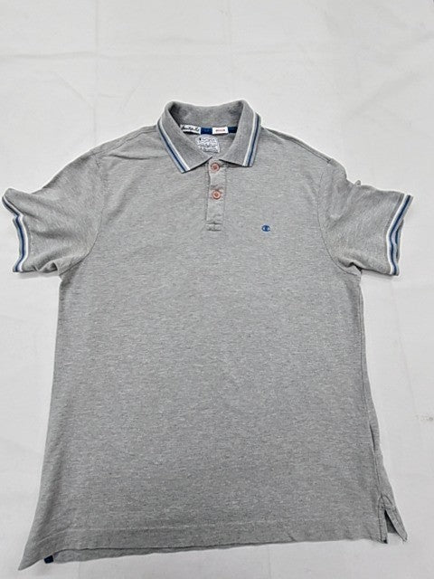 Champion Gray Men's Short Sleeve Polo Shirt Medium Regular Fit