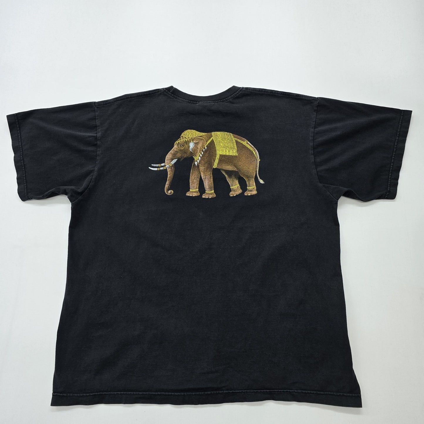 JuliGulf Men Black Elephant Graphic T-Shirt Size XL Regular