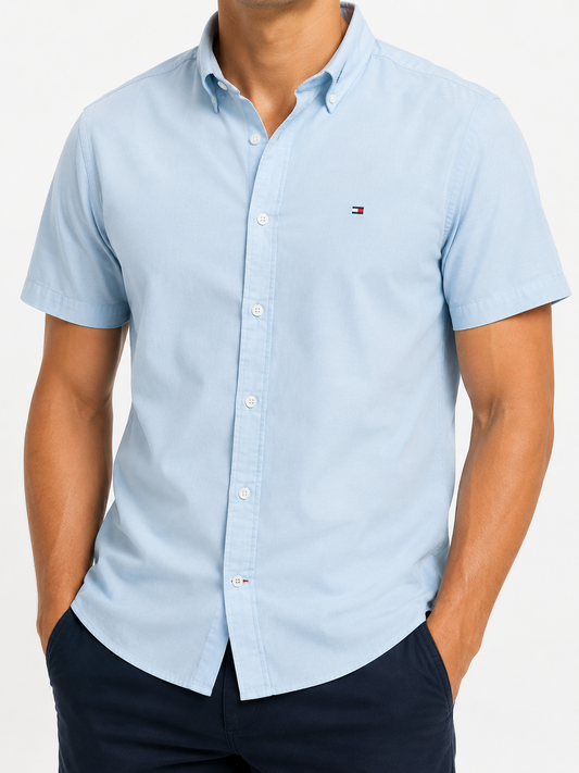 Tommy Hilfiger Men's Blue Shirt – Size 2XL, Slim Fit