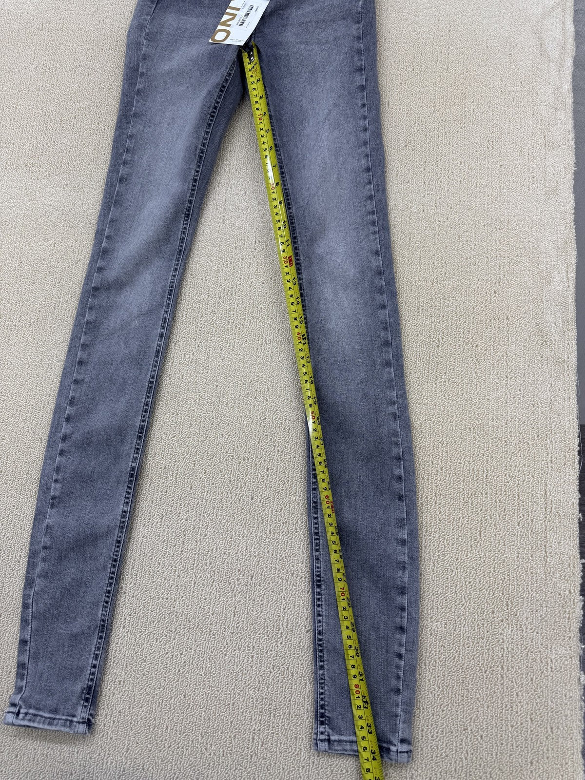 Only Women's XS Skinny High Waist Gray Denim Jeans Button Closure