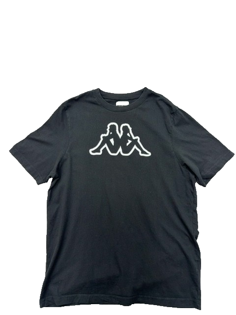 Kappa Men's Black Large Short Sleeve Cotton T-Shirt Logo Crew Neck