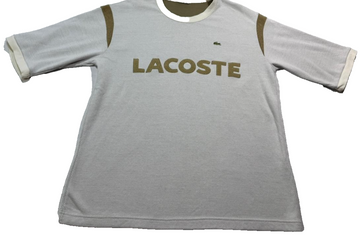 Lacoste Logo Embroidered T-Shirt Sweatshirt Cotton Blend Size 5 [ Unisex]