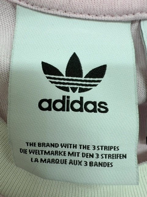 Adidas Originals Pink Women's S Short Sleeve 3-Stripes T-Shirt Cotton