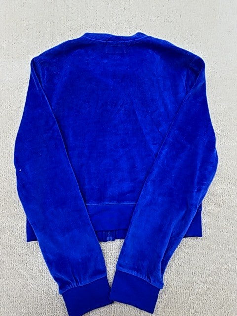 Juicy Couture Blue Velour Track Jacket Size L Signature Zipper