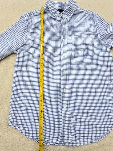 Chaps Blue Gingham Long Sleeve Button Down Cotton Men's M Shirt
