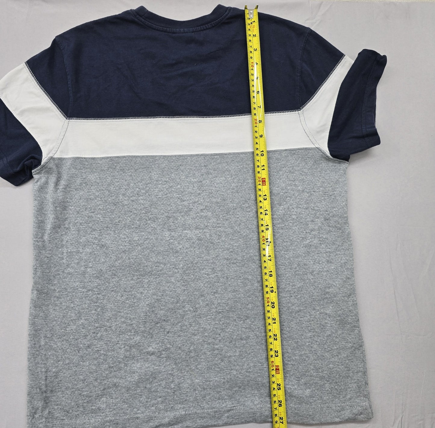 Tommy Hilfiger Men's Navy Stripe Cotton T-Shirt Size M Crew Neck
