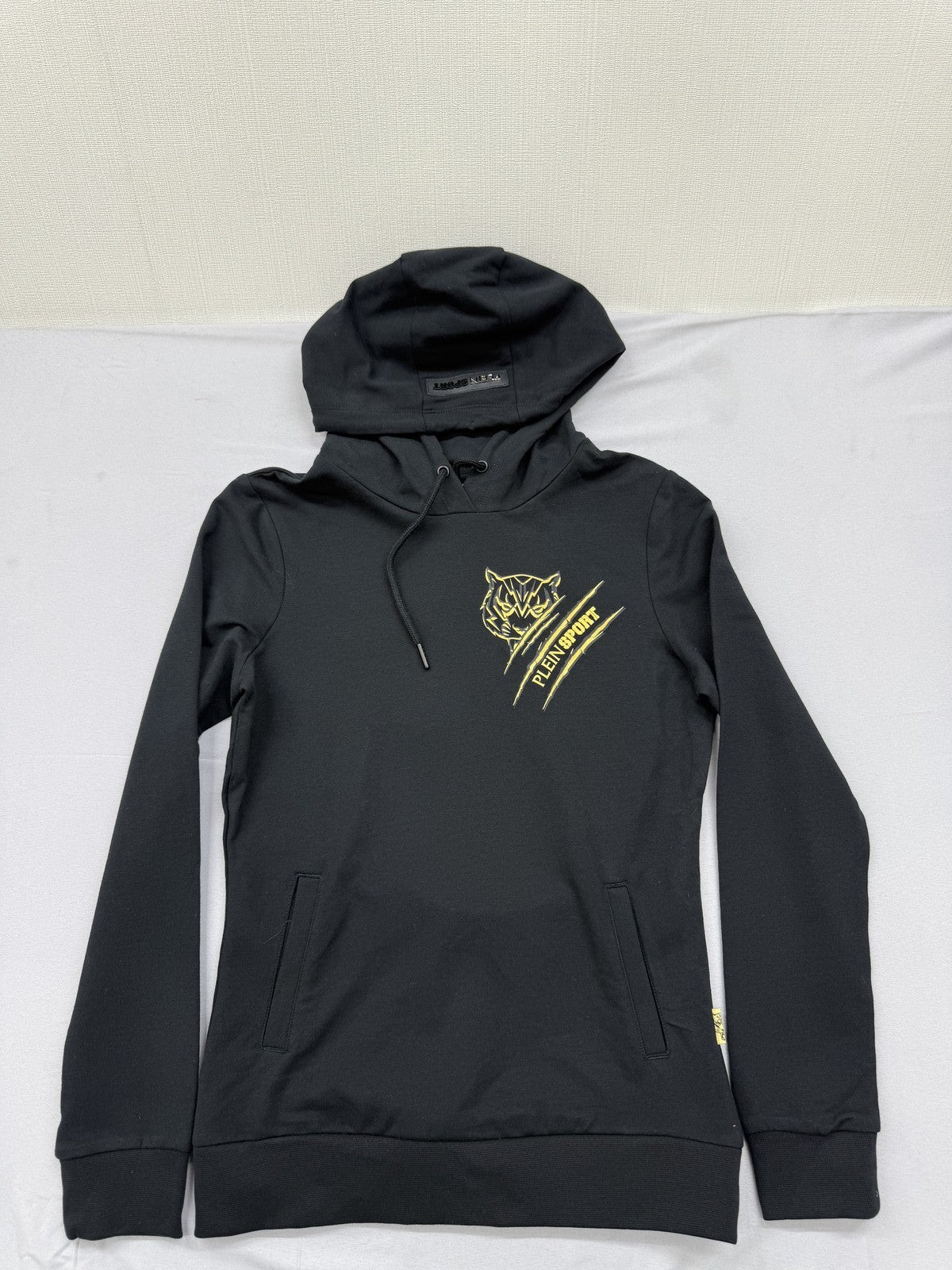 Plein Sport Black Hoodie Men's Size S Logo Print Cotton