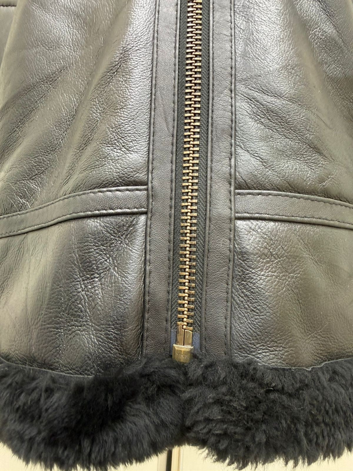 Men's Italian Sheepskin Leather Bomber Jacket Black Premium Soft Fur Size Asian L