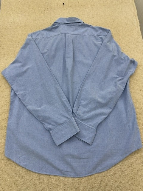 Chaps Men's XL Light Blue Wrinkle Free Oxford Dress Shirt 17-17.5" 36/37"