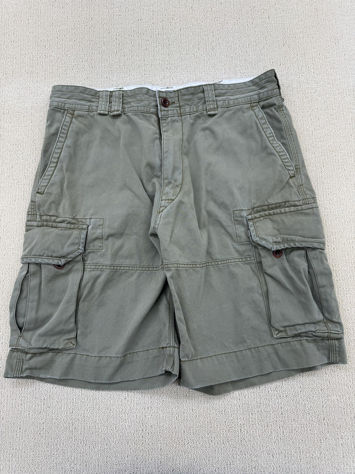 Polo Ralph Lauren Men's Khaki Cargo Shorts Size 35 Cotton Flat Front
