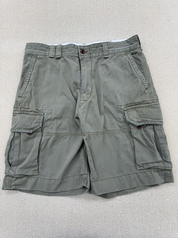 Polo Ralph Lauren Men's Khaki Cargo Shorts Size 35 Cotton Flat Front