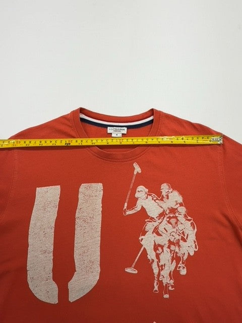 U.S. POLO ASSN. Mens Red Graphic Logo T-Shirt Size M - Crew Neck